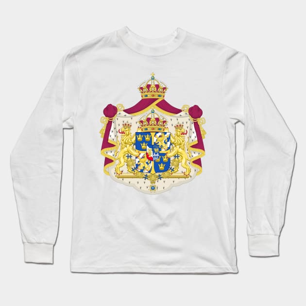 Greater coat of arms of Sweden Long Sleeve T-Shirt by Flags of the World